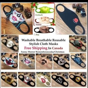 5 Halloween masks Washable breathable face masks